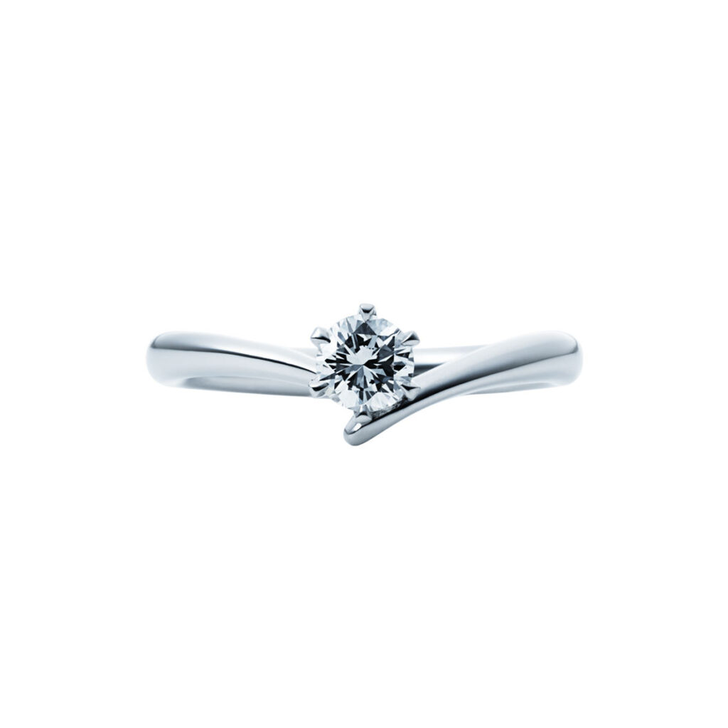 Yラインのシンプルな婚約指輪デザイン