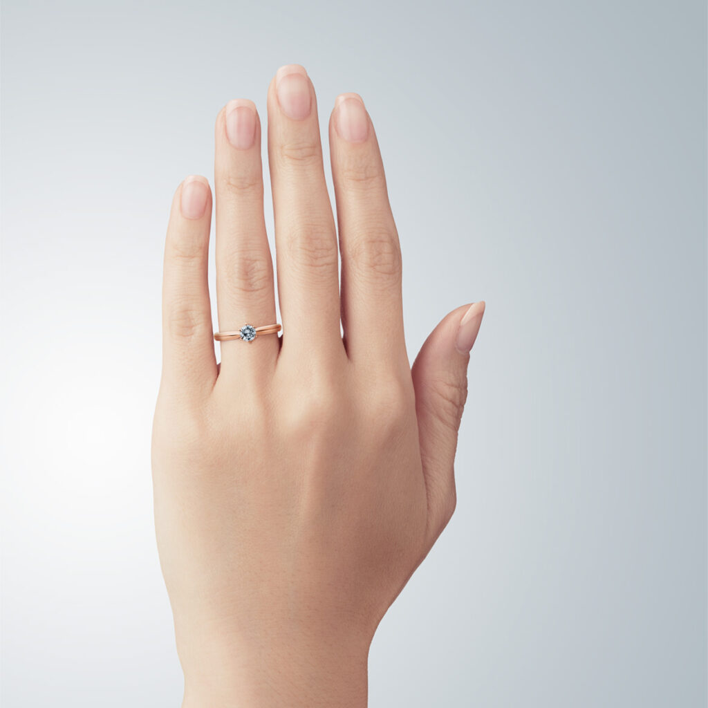 K18ピンクゴールドの婚約指輪